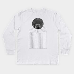 Black white mid century modern arch Kids Long Sleeve T-Shirt